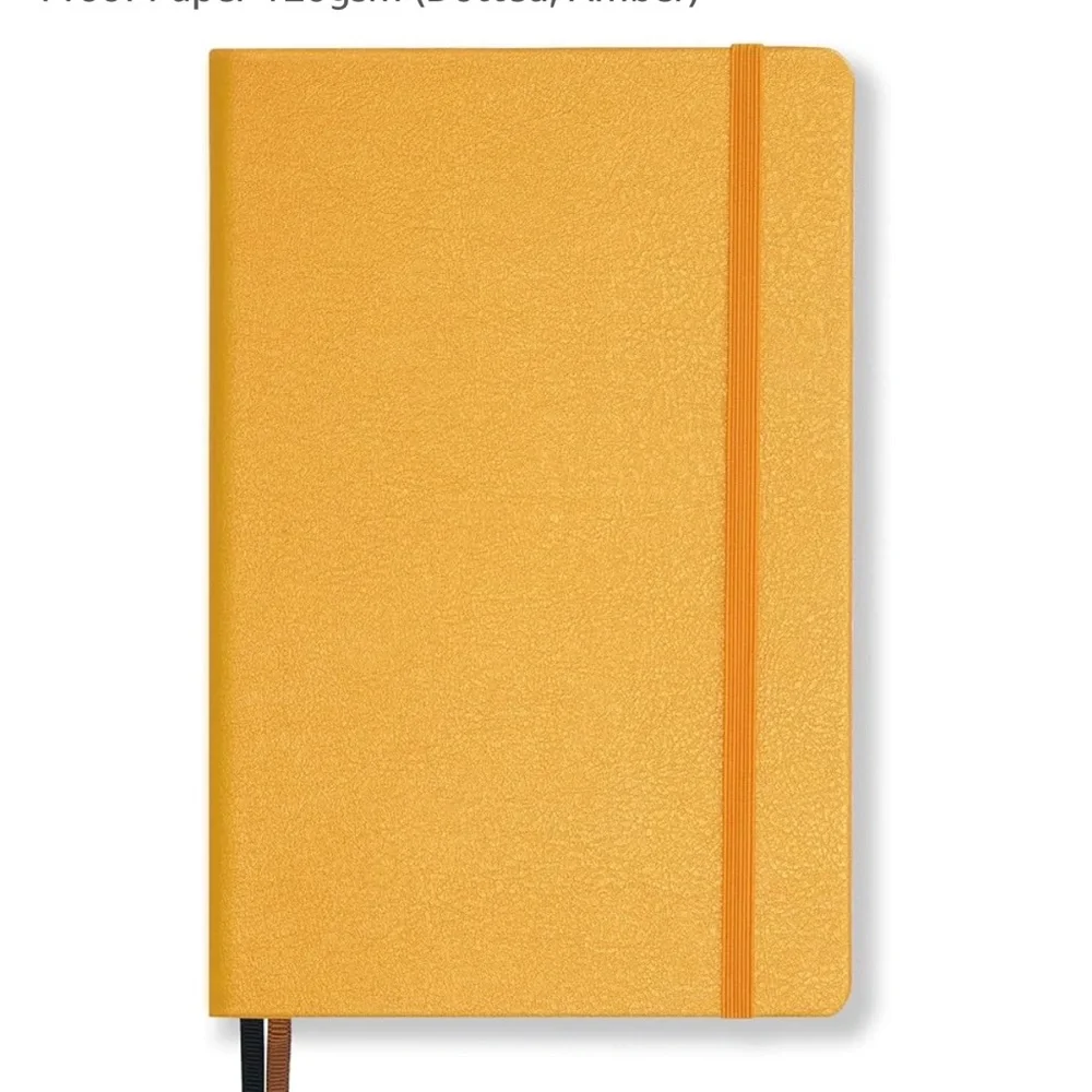 NWT Minimalism Art Premium Hard Cover Dotted Notebook in Amber 186 Pages